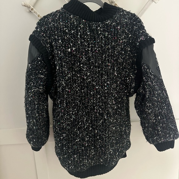 Vintage 90s Karizma Black Speckled Wool Bomber Jacket (Size S/M) - Picture 8 of 15